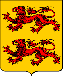 D'or aux deux lions léopardés de gueules, armés et lampassés d'azur, passant l'un sur l'autre